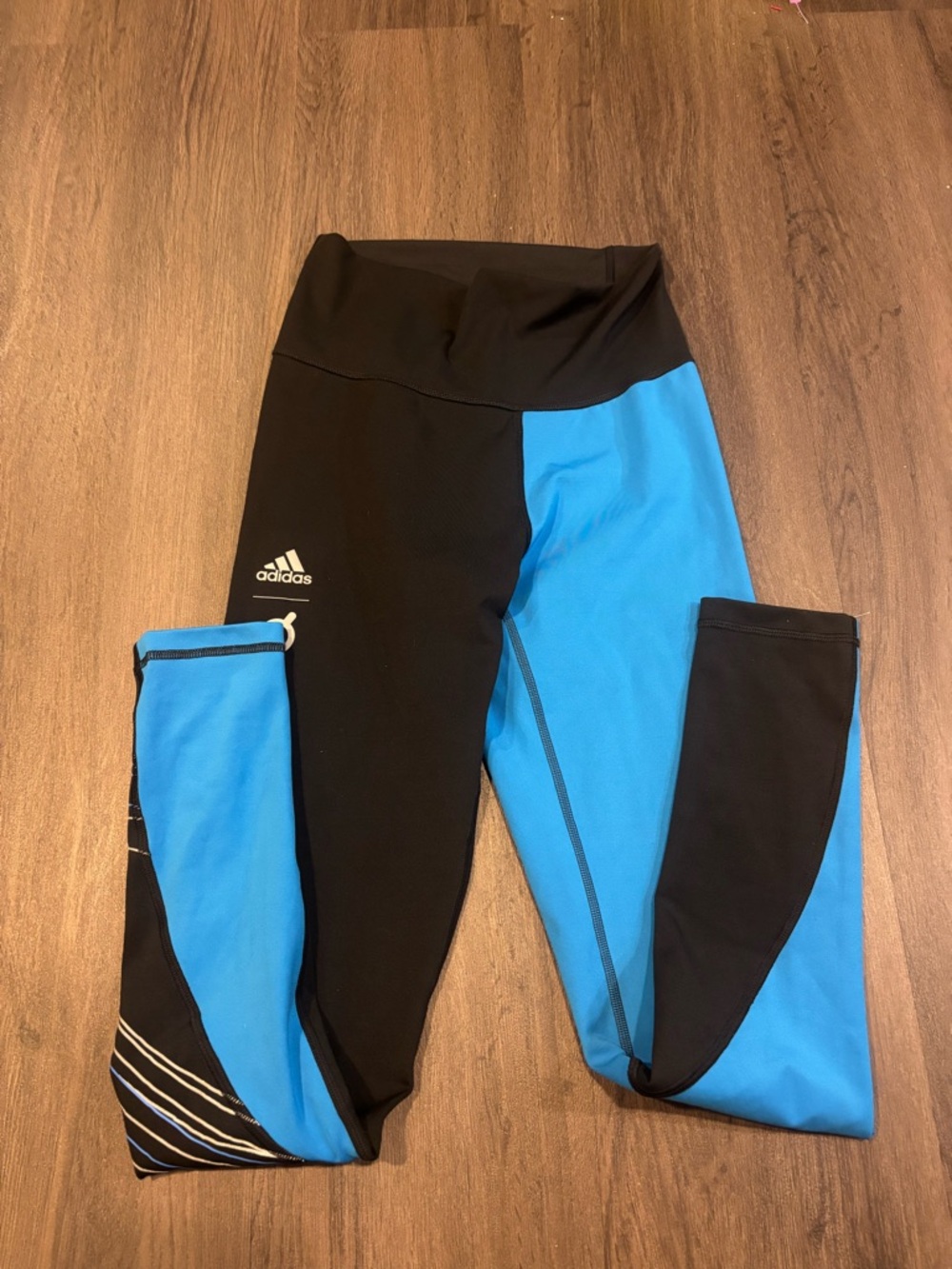 adidas Black and Bright Blue women Athletic Leggings